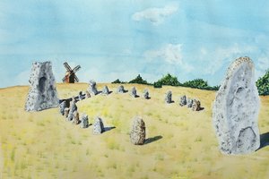 维京石船墓地Viking stone ship burial ground